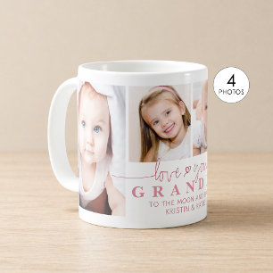 Personalisierte LIEBE SIE GRANDMA 4 Foto Skript Kaffeetasse
