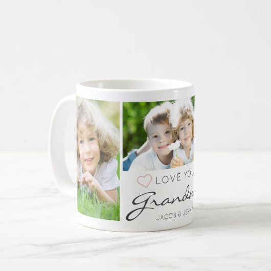 Personalisierte LIEBE SIE GRANDMA Handgeschriebene Kaffeetasse (Vorderseite Links)