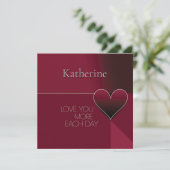 Personalisierte Liebe Sie mehr jeden Tag Herzdesig Karte (Stehend Vorderseite)