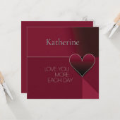 Personalisierte Liebe Sie mehr jeden Tag Herzdesig Karte (Vorderseite/Rückseite Beispiel)