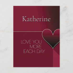 Personalisierte Liebe Sie mehr jeden Tag Herzdesig Postkarte