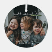 Personalisierte Liebe Sie Mimi Foto handschriftlic Ornament Aus Glas (Rückseite)