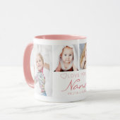 Personalisierte LIEBE SIE NANA 4 Foto Rosa Tasse (Vorderseite Links)
