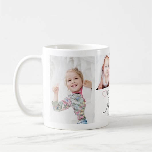 Personalisierte LIEBE SIE NANA Handgeschriebene 4 Kaffeetasse (Links)