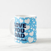 Personalisierte Liebe Sie Vater Vatertag Blau Kaffeetasse (Vorderseite Links)
