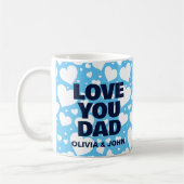 Personalisierte Liebe Sie Vater Vatertag Blau Kaffeetasse (Links)
