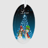 Personalisierte Liebe Snowman und Snow-Woman Ornament (Vorderseite)