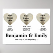 Personalisierte Liebe Story Map. Hallo, willst du? Poster (Vorne)