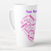 Personalisierte Liebe Text Latte Tasse Individuell (Linke Ecke)