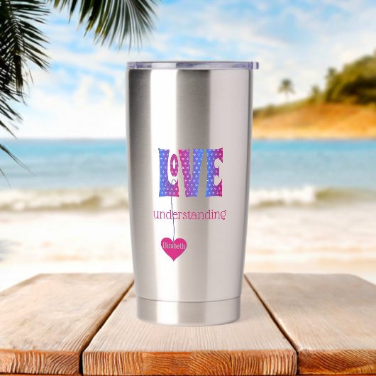 Personalisierte LIEBE Thermobecher (Strand)