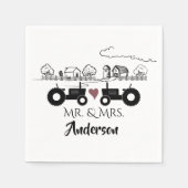 Personalisierte LIEBE Tractor Couple Farm Serviette (Vorderseite)