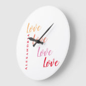 Personalisierte Liebe Typografie Große Wanduhr (Winkel)