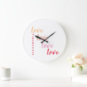 Personalisierte Liebe Typografie Große Wanduhr (Zuhause)