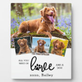 Personalisierte LIEBE und DOG Custom 4 FotoCollage Fotoplatte (Vorderseite)
