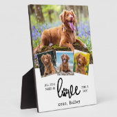 Personalisierte LIEBE und DOG Custom 4 FotoCollage Fotoplatte (Seite)