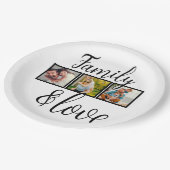 Personalisierte Liebe- und Familiensammlung Pappteller (Schrägansicht)