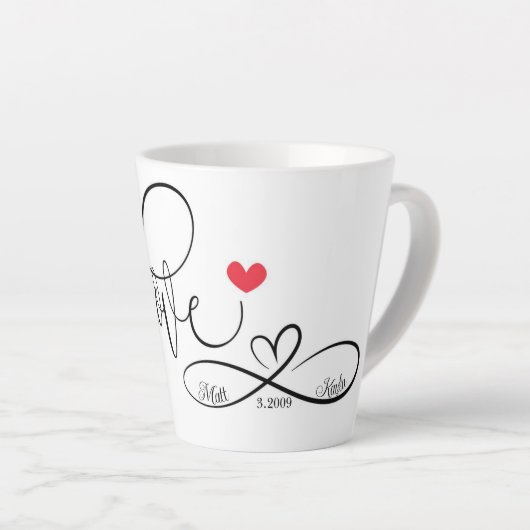 Personalisierte Liebe und Unendlichkeit Milchtasse (Rechte Ecke)