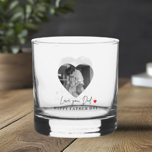 Personalisierte Liebe Vater Foto Herzgeschenk Whiskyglas