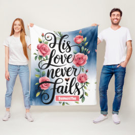 Personalisierte Liebe Versage nie Christlich Fleecedecke