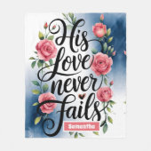 Personalisierte Liebe Versage nie Christlich Fleecedecke (Vorderseite)