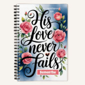 Personalisierte Liebe Versage niemals Christliches Notizblock (Vorderseite)