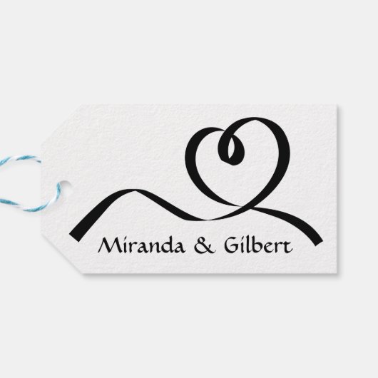 Personalisierte Liebe von Hochzeiten in Schwarz un Geschenkanhänger (Rückseite Horizontal)