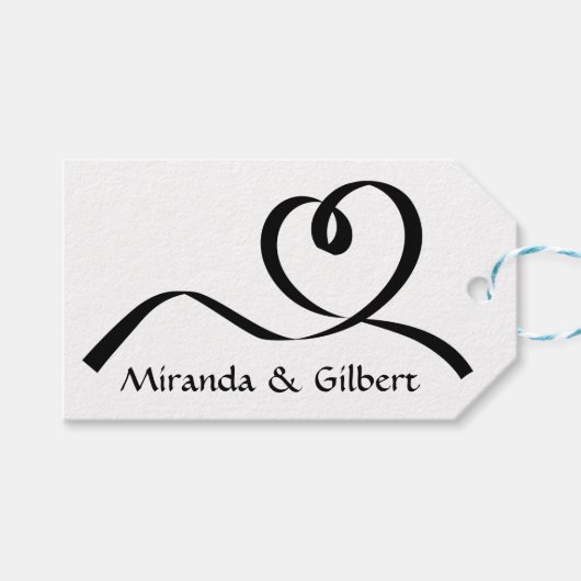 Personalisierte Liebe von Hochzeiten in Schwarz un Geschenkanhänger (Vorderseite (Horizontal))