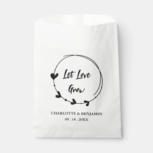 Personalisierte Liebe wachsen Hochzeit Geschenktütchen (Vorderseite)
