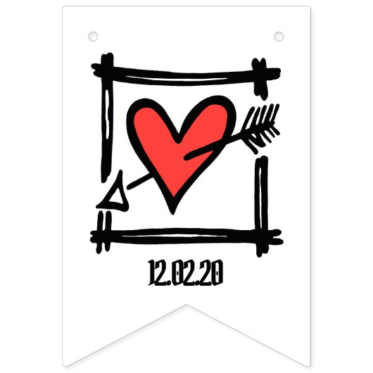 Personalisierte Liebe Wimpelkette (Dritte Fahne)