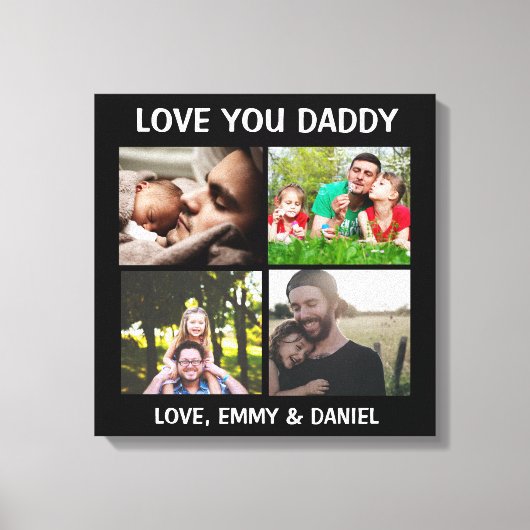 Personalisierte Liebe You Daddy Foto Leinwanddruck (Vorderseite)