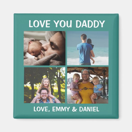 Personalisierte Liebe You Daddy Foto Magnet (Vorne)