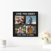 Personalisierte Liebe You Daddy Foto Quadratische Wanduhr (Zuhause)