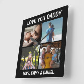Personalisierte Liebe You Daddy Foto Quadratische Wanduhr (Winkel)