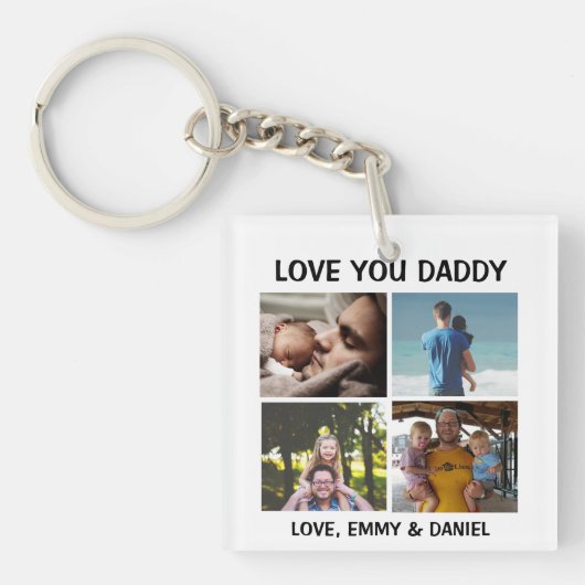 Personalisierte Liebe You Daddy Foto Schlüsselanhänger (Vorderseite)