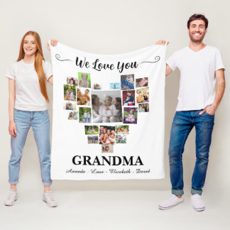 Personalisierte Liebe zu dir Oma Herzen 21 Foto Fleecedecke