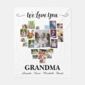 Personalisierte Liebe zu dir Oma Herzen 21 Foto Fleecedecke (Vorderseite)