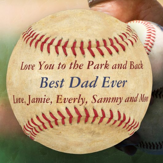 Personalisierte Liebe zum Park & Back Vater Baseball