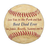 Personalisierte Liebe zum Park & Back Vater Baseball (Vorderseite)