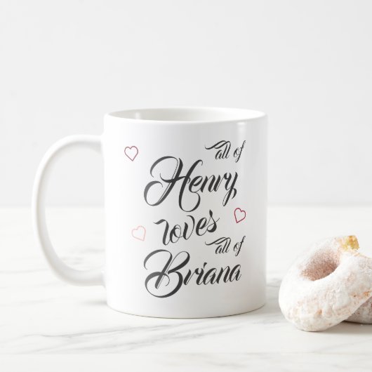 Personalisierte Lieben alle von Ihnen Romantik Kaffeetasse (Mit Donut)
