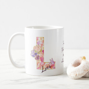 Personalisierte Liebesbotschaft Herz Muster Initia Kaffeetasse