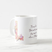 Personalisierte Liebesbotschaft Herz Muster Initia Kaffeetasse (Vorderseite Links)
