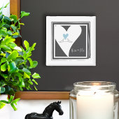 Personalisierte Liebesvögel Blaues Herz Magnet