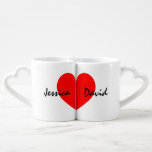 Personalisierte Liebhaber Tasse Set mit dem Namen<br><div class="desc">Personalisiert liebt Tasse für ihn und sie. Niedliches Design mit rotem Liebe Herz und individuelle Name. Valentinstag oder Hochzeitsgeschenk für Ehemann und Ehefrau oder Braut und Bräutigam. Romantischer Herr und Frau Design. Auch gut für Freund und Freundin Beziehung.</div>