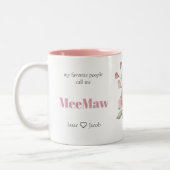 Personalisierte Lieblings-Leute rosa Oma Zweifarbige Tasse (Links)