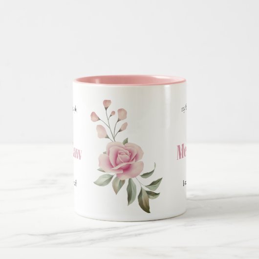 Personalisierte Lieblings-Leute rosa Oma Zweifarbige Tasse (Mittel)