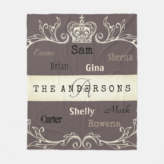 Personalisierte Lieblingsfamilie, beliebig farbig Fleecedecke (Vorderseite)