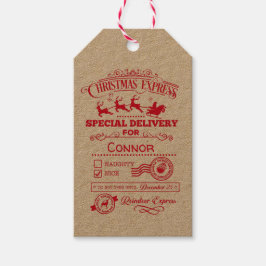 Personalisierte Lieferung von Weihnachten-Express Geschenkanhänger