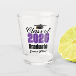 Personalisierte lila Abschlussfeier der Klasse 202 Schnapsglas