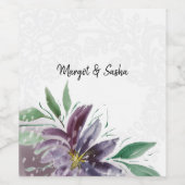 Personalisierte Lila Abstrakte Lotus Wasserfarbene Weinetikett (Einzelnes Label)