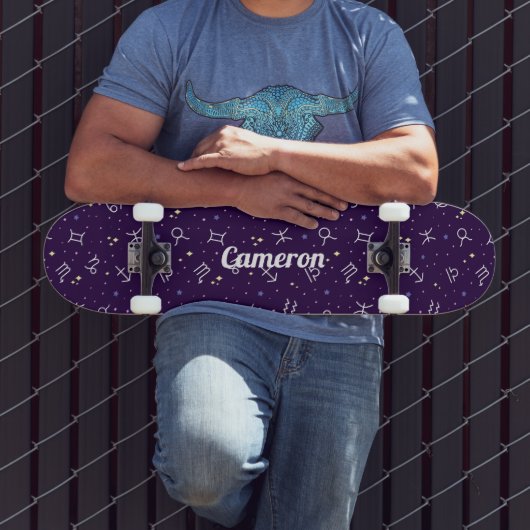 Personalisierte Lila Astrologie Skateboard (Außenbereich 3)